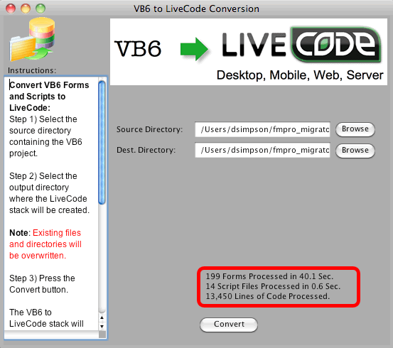 VB6 Conversion Results